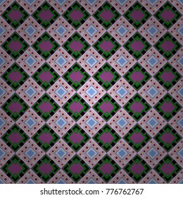 Purple, green and violet background. Vector colorful rectangles seamless pattern.