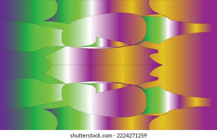 Purple, Green, White And Gold Abstract