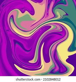 purple green yellow color psychedelic fluid art abstract background concept design vector illustration