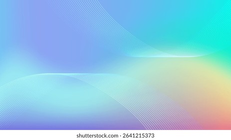 Purple green and yellow gradient mesh abstract background with wavy lines nice for wallpaper or banner