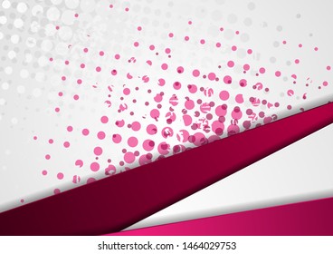 Purple and grey abstract grunge corporate background with halftone blot. Vector retro design
