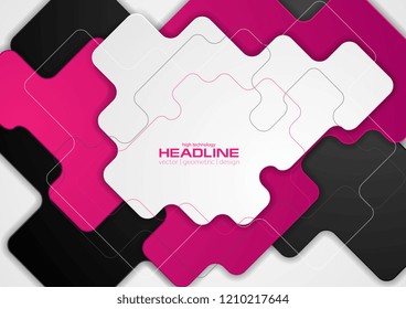 Purple, grey and black abstract geometric background. Vector design