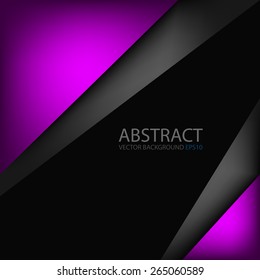 Purple and grey vector background hot color tone frame and square angle with black dark space for text and message modern artwork design