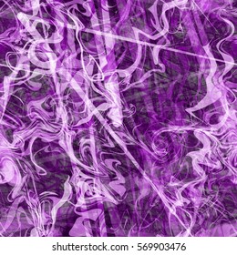 Purple grunge texture. Thin straight lines and twisted wavy stripes. Abstract seamless vector pattern. Background for printing, packaging design, fabric, home decor