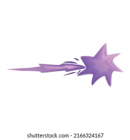 Purple gun flash icon cartoon vector. Shot effect. Flame energy