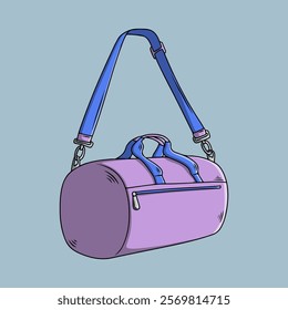 Purple Gym Bag. Duffle Bag.