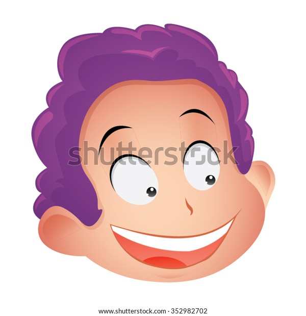 Purple Hair Boy Violet Cartoon Vector Stock Image Download Now