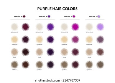 Purple hair colors. Vector illustration.