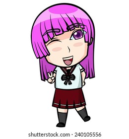 purple hair girl.