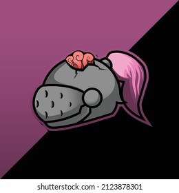 
purple haired knight head vector character