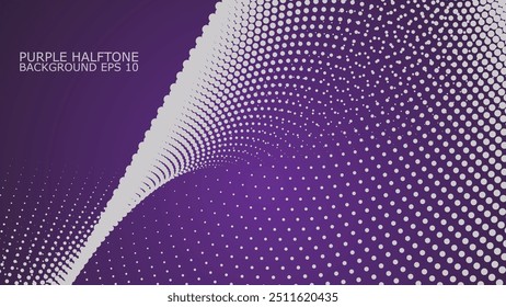 Purple Halftone abstract background vector image for backdrop or presentaion