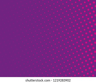 Purple halftone background. Digital gradient. Abstract backdrop with circles, point, dots. Dotted pattern. Futuristic panel Vector illustration