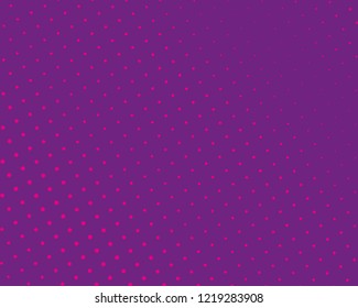 Purple halftone background. Digital gradient. Abstract backdrop with circles, point, dots. Dotted pattern. Futuristic panel Vector illustration