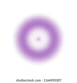 Purple halftone circles, dots pattern, vector, grunge. Comic texture background. Monochrome half-tone. Circle halftone Dots, colorful geometric gradient for pop art designs.