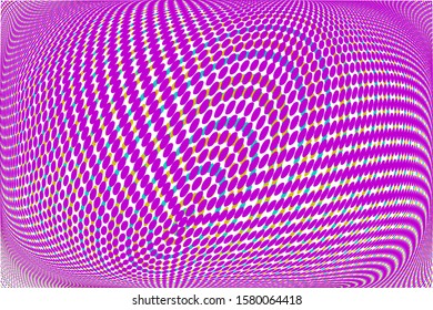Purple halftone dots pattern texture background. Concentric circles fractal. Modern gradient monochrome dotted vector illustration. Abstract wavy lines