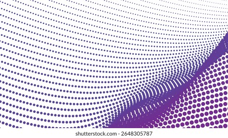 Arrière-plan motif harmonieux de polkadot demi-teinte violet pour tissu graphique abstrait moderne et web design