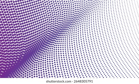 Arrière-plan motif harmonieux de polkadot demi-teinte violet pour tissu graphique abstrait moderne et web design