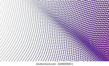 Purple halftone polkadot seamless pattern background for modern abstract graphic fabric and web design