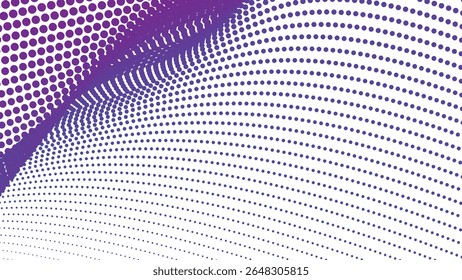 Arrière-plan motif harmonieux de polkadot demi-teinte violet pour tissu graphique abstrait moderne et web design