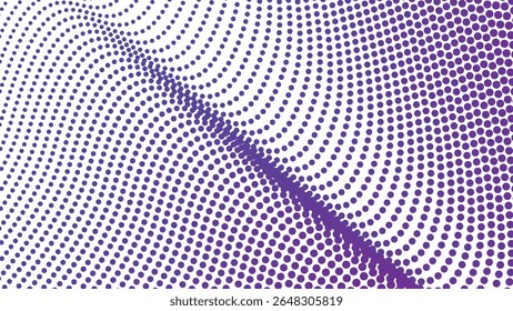 Arrière-plan motif harmonieux de polkadot demi-teinte violet pour tissu graphique abstrait moderne et web design