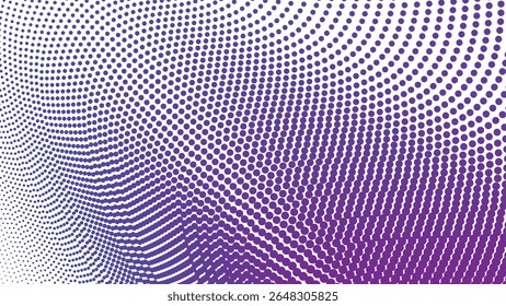Arrière-plan motif harmonieux de polkadot demi-teinte violet pour tissu graphique abstrait moderne et web design