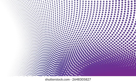 Arrière-plan motif harmonieux de polkadot demi-teinte violet pour tissu graphique abstrait moderne et web design