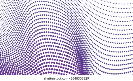 Arrière-plan motif harmonieux de polkadot demi-teinte violet pour tissu graphique abstrait moderne et web design