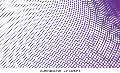 Arrière-plan motif harmonieux de polkadot demi-teinte violet pour tissu graphique abstrait moderne et web design