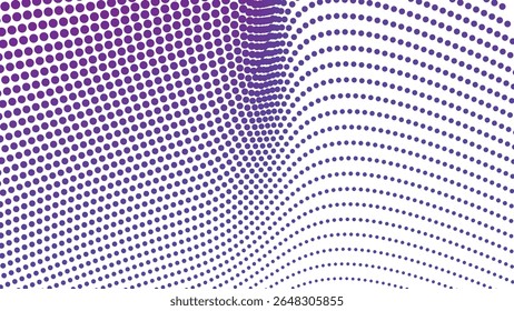 Arrière-plan motif harmonieux de polkadot demi-teinte violet pour tissu graphique abstrait moderne et web design