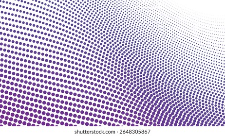 Arrière-plan motif harmonieux de polkadot demi-teinte violet pour tissu graphique abstrait moderne et web design
