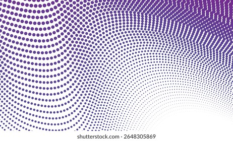 Arrière-plan motif harmonieux de polkadot demi-teinte violet pour tissu graphique abstrait moderne et web design