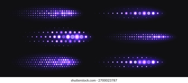 Formas de semitono púrpura, Elementos dinámicos brillantes hechos de puntos brillantes.