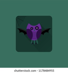 Purple halloween owl with web