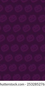 Purple Halloween pumpkin silhouette vertical pattern background