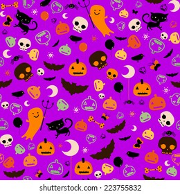 purple halloween seamless pattern
