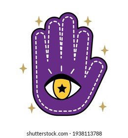 Purple Hamsa Hand Stars Stock Vector (Royalty Free) 1938113788 ...