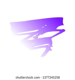 Purple hand draw  brush stroke. Decorative colored frame. Grunge banner, substrate.