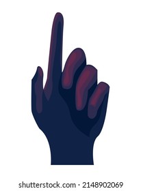 purple hand human touching icon