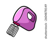 purple hand mixer cartoon facing left simple