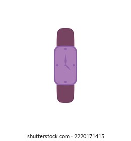 imagen vectorial de icono de reloj de mano púrpura con fondo blanco