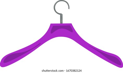 Purple hanger, illustration, vector on white background.