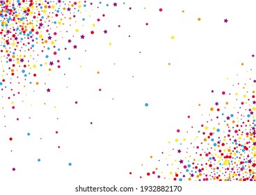 Purple Happy Dot Background. Party Circle Illustration. Pink Confetti Gift Decoration. 