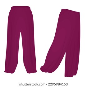 pantalones de harem morado. ilustración vectorial
