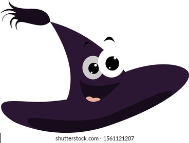 Purple hat, illustration, vector on white background.