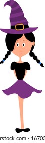 Purple hat, illustration, vector on white background.