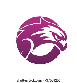 Purple Hawk Initial O Vector Logo