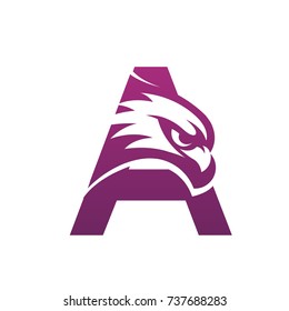 Purple Hawk Initial A Vector Logo