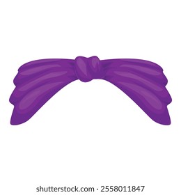 Purple headband knotted in the middle for women with long hair