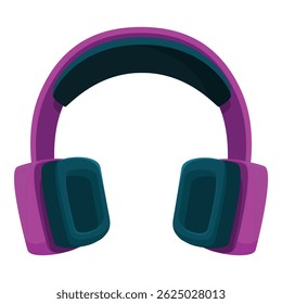 Purple headphones with large comfortable earcups for listening music or playing video games