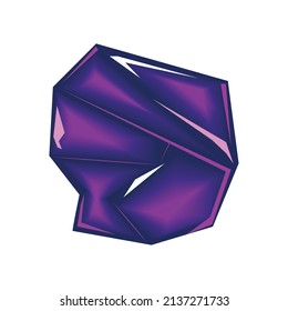 purple healing crystal icon flat